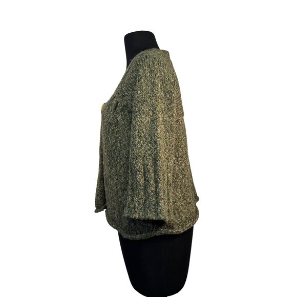 So Wear It Declare It Womens Size Medium Green Textured Knit Cardigan - Picture 3 of 8